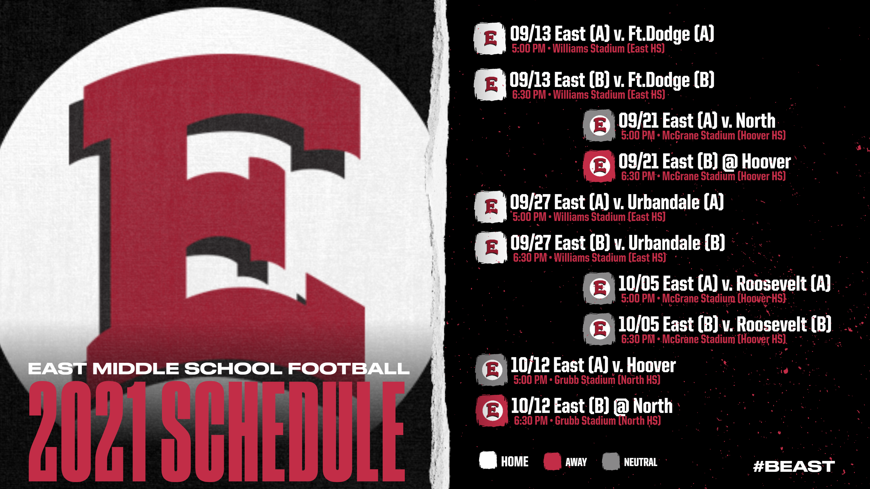 21 Game Schedule Hoyt Middle School